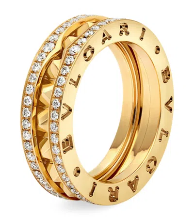 Bvlgari Yellow Gold And Diamond B. Zero1 Rock One-band Ring