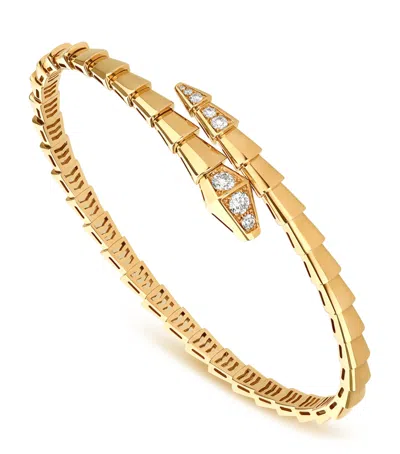 Bvlgari Yellow Gold And Diamond Serpenti Viper Bracelet