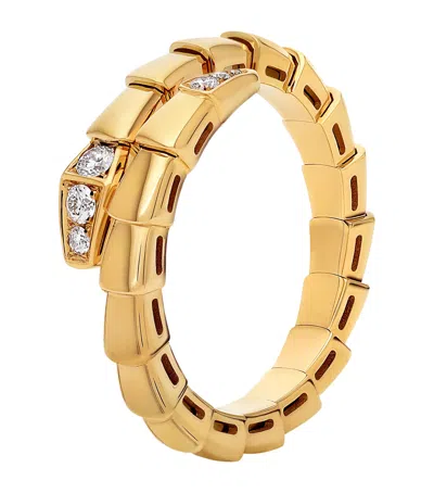 Bvlgari Yellow Gold And Diamond Serpenti Viper Ring