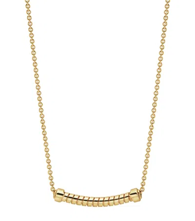 Bvlgari Yellow Gold Tubogas Chain Necklace In Gray