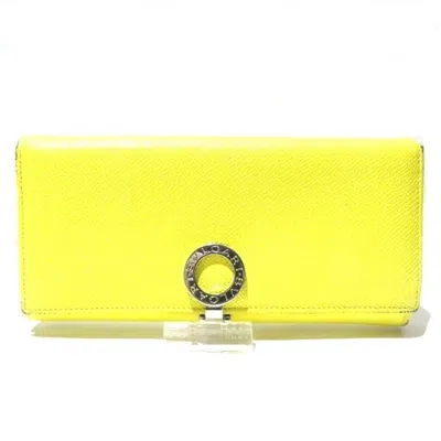 Pre-owned Bvlgari Yellow Leather Long Wallet (bi-fold) ()