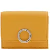 Bvlgari Yellow Mini Compact Leather Wallet In Yellow