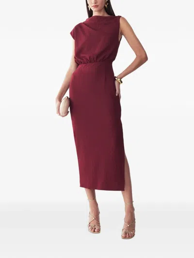 Bwldr Alias Sleeveless Midi Dress In Burgundy