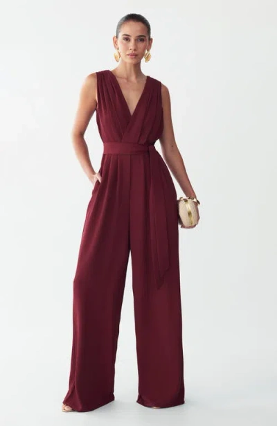 Bwldr Alina Jumpsuit In Burgundy