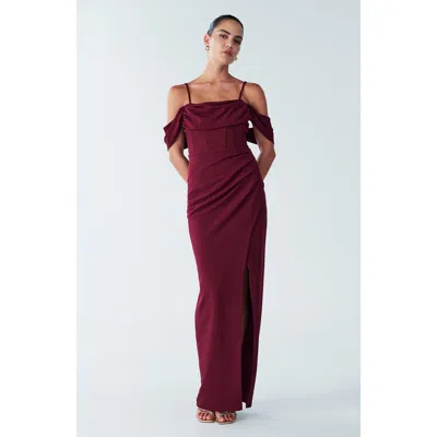 Bwldr Amaliah Dress In Burgundy