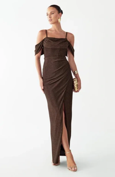 Bwldr Amie Maxi Dress In Gold