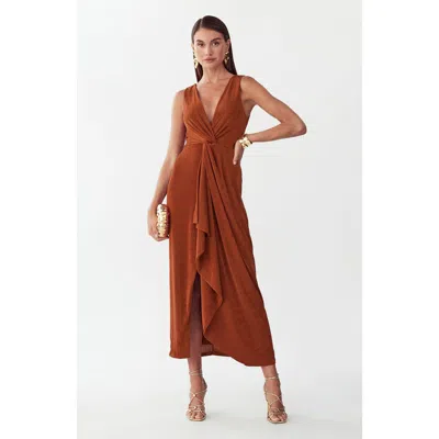 Bwldr Andi Midi Dress In Brown