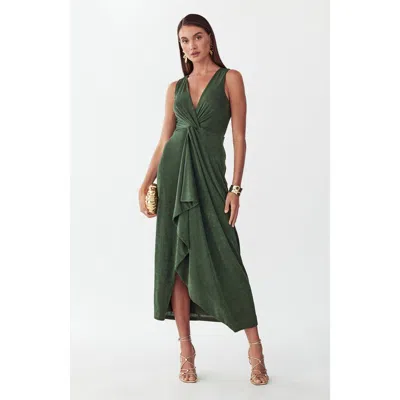 Bwldr Andi Midi Dress In Green