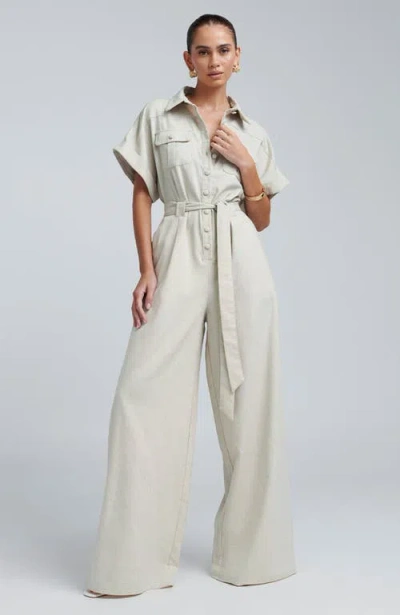 Bwldr Ara Linen Jumpsuit In Neutral