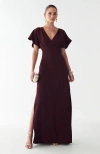Bwldr Aura Maxi Dress In Burgundy