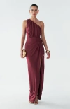 Bwldr Avenly Maxi Dress In Burgundy