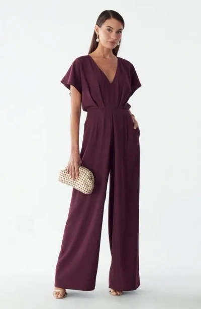 Bwldr Azeliah Jumpsuit In Burgundy