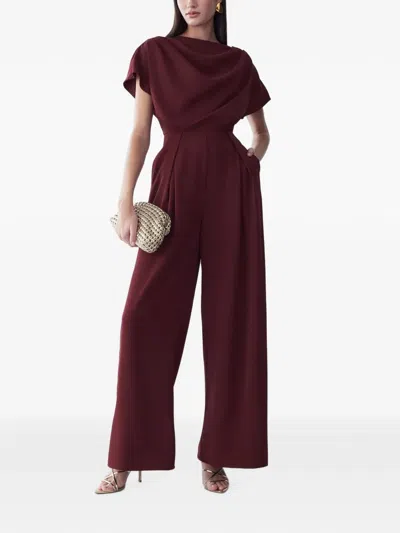 Bwldr Boat-neck Jumpsuit In Burgundy