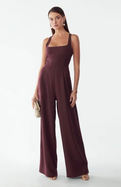 Bwldr Cherie Jumpsuit In Burgundy