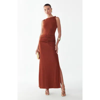 Bwldr Drew Maxi Dress In Brown