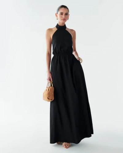 Bwldr Fay Linen Maxi In Black