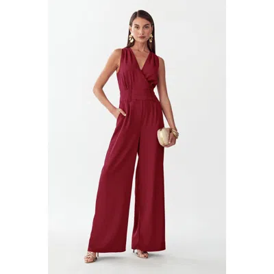 Bwldr Glade Jumpsuit In Burgundy