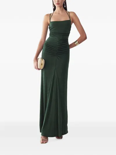 Bwldr Halterneck Maxi Dress In Green