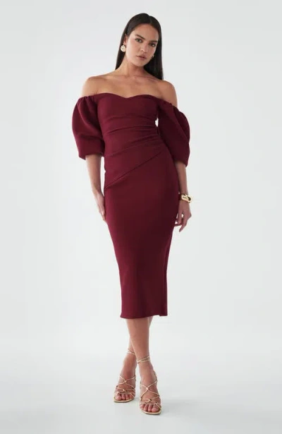 Bwldr Jessamy Dress In Burgundy