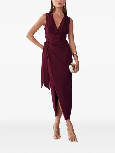 Bwldr Knot-detail Midi Dress In Burgundy