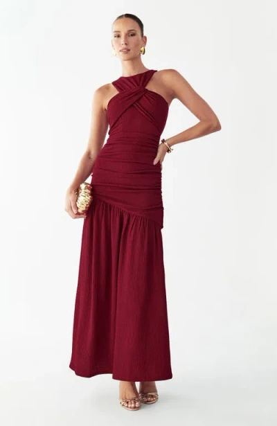 Bwldr Kyle Midi Dress In Burgundy
