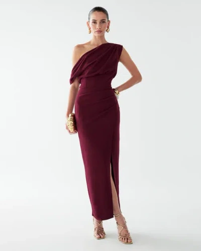Bwldr Rhodia Midi Dress In Burgundy