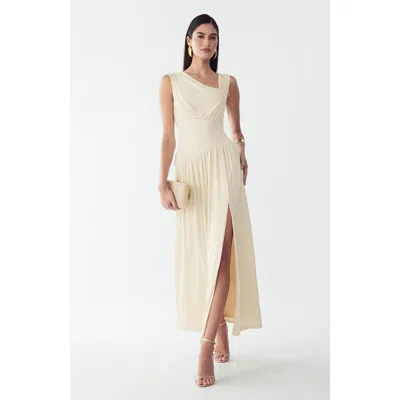 Bwldr Pleated Maxi Dress In Neutral