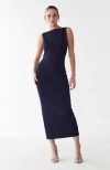 Bwldr Shian Midi Dress In Blue
