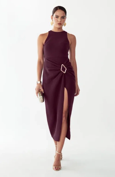 Bwldr Soraye Midi Dress In Burgundy
