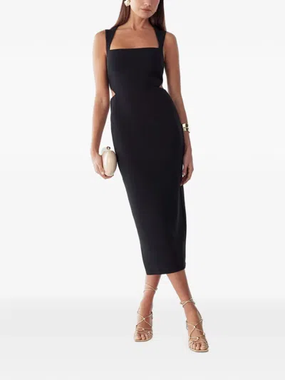 Bwldr Square-neck Sleeveless Midi Dress In Blue