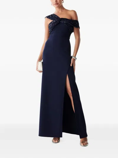 Bwldr Trisha Sequin-embellished Maxi Dress In Blue