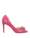 By A. Woman Pumps Magenta Size 7 Leather In Magenta