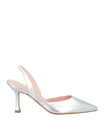 By A. Woman Pumps Silver Size 8 Leather