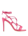By A. Woman Sandals Fuchsia Size 6.5 Leather In Pink