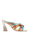 By A. Woman Sandals Red Size 6 Leather In Multi