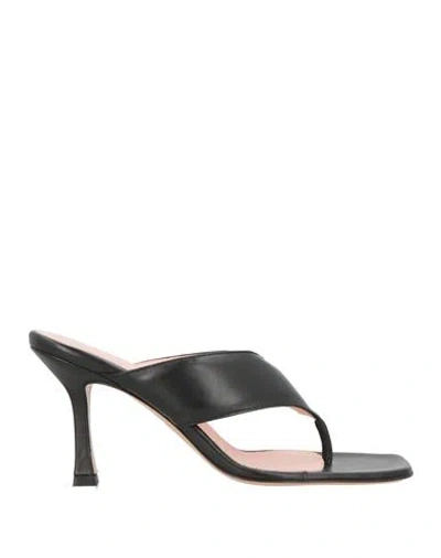 By A. Woman Thong Sandal Black Size 8 Leather