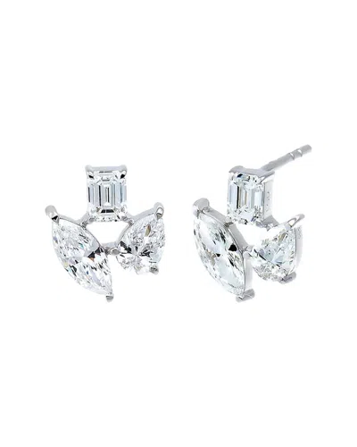 By Adina Eden 14k 1.70 Ct. Tw. Lab-grown Diamond Earrings In Silver