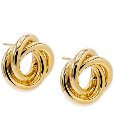 By Adina Eden 14k Gold-plated Triple Strand Knot Stud Earrings