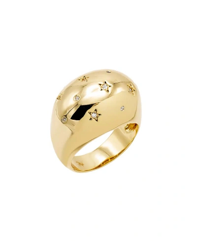 By Adina Eden Chunky Scattered Cubic Zirconia Dome Ring In Gold