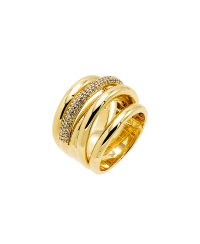 By Adina Eden Chunky Solid And Pave Multi Strand Ring In Gold