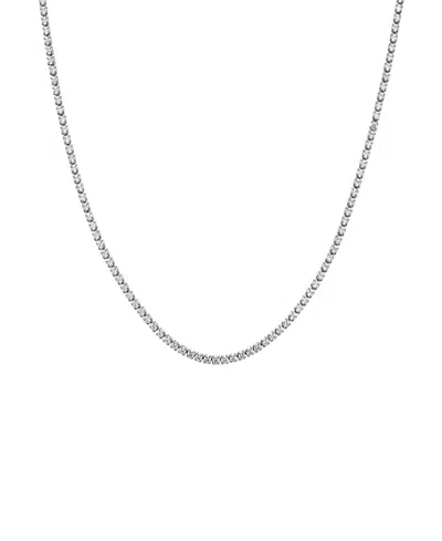 By Adina Eden Classic Thin Tennis Necklace In Silver