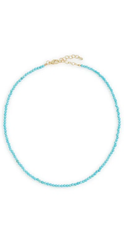 By Adina Eden Colored Bead Choker Necklace Turquoise