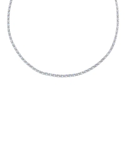 By Adina Eden Colored Gold Plated Four Prong Tennis Choker In Brown