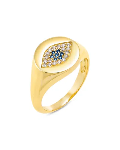 By Adina Eden Colored Pave Evil Eye Signet Pinky Ring