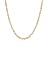 By Adina Eden Cubic Zirconia Bezel Tennis Necklace In Gold