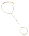 By Adina Eden Cubic Zirconia Hand Chain Bracelet In 14k Gold Plated Sterling Silver In Gold