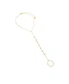 By Adina Eden Cubic Zirconia Multi Embedded Bezel Hand Chain Bracelet