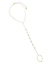 By Adina Eden Cubic Zirconia Multi Embedded Bezel Hand Chain In Gold
