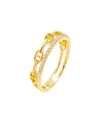 By Adina Eden Cubic Zirconia Pave X Solid Mariner Band Ring
