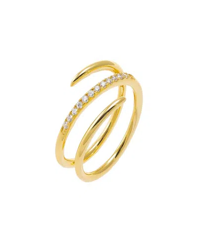 By Adina Eden Cubic Zirconia Pave X Solid Triple Wrap Ring In Gold